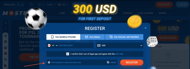 Mostbet kód